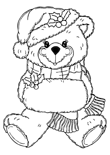 coloriage ours de noel